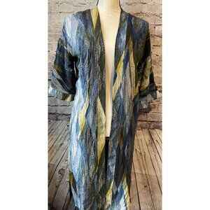 La Fee Maraboutee Kimono Blue Multicolor Womens 36 Approx US M